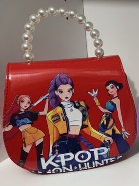 K-Pop Demon Hunters Pearl-Handle Mini Bags – Red